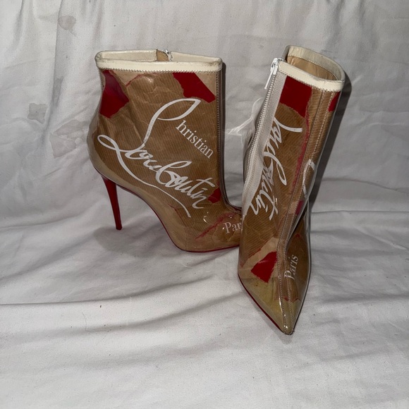 Christian Louboutin So Kate Booty 100mm PVC/Loubikraft/Pat - Picture 7 of 13